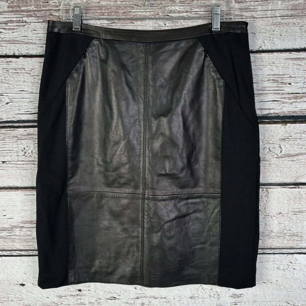 Black Genuine Leather Skirt Halogen by Nordstrom